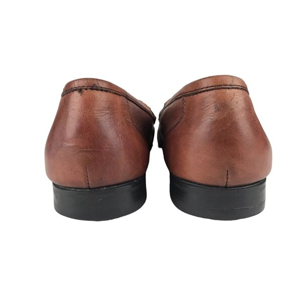 Florsheim Mens Brown Leather Almond Toe‎ Slip on Classic Moccasin Size US 8D - Picture 5 of 9